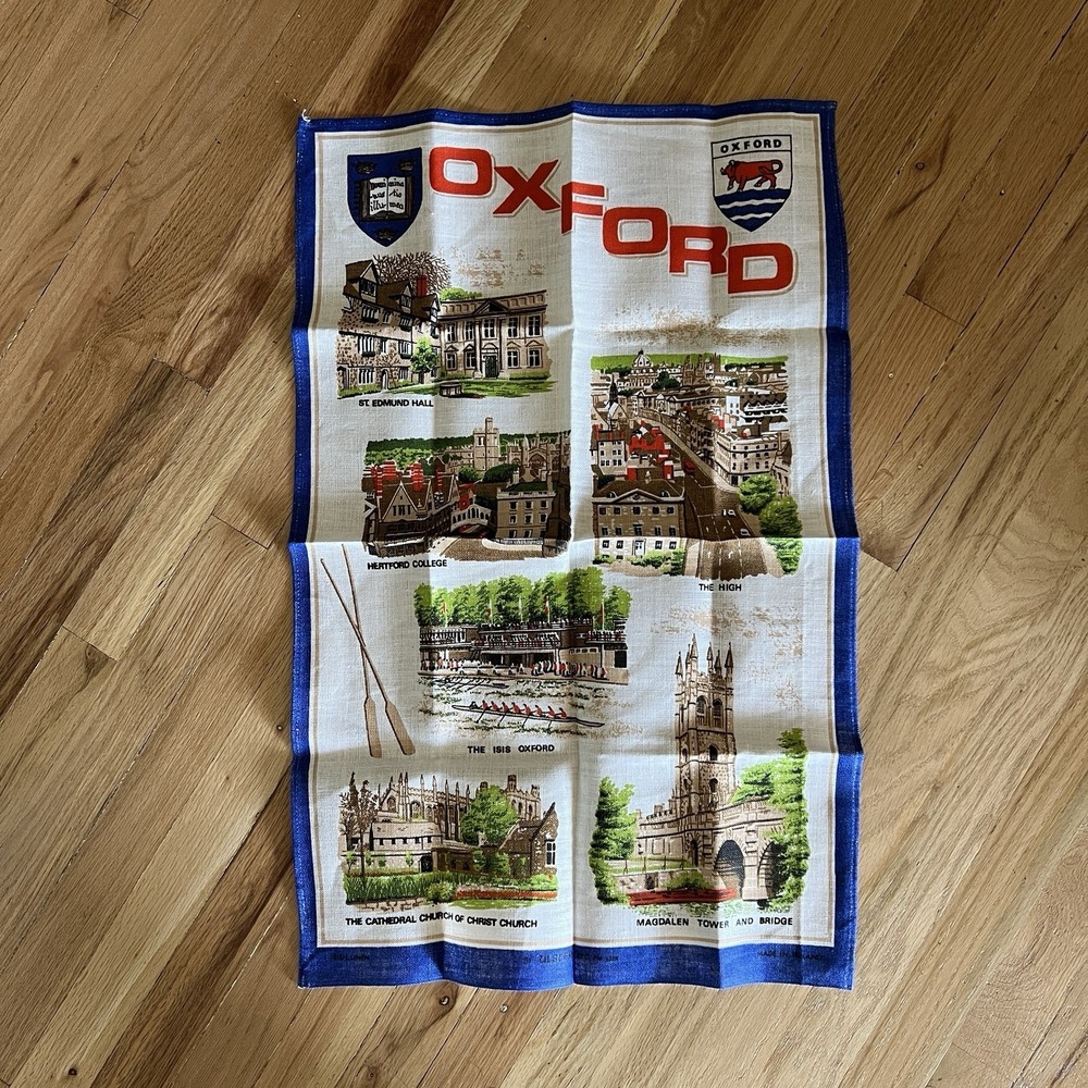 This is Oxford Irish Linen Tea Towel Wall Hanging Sewing Panel 18.5" X 29"